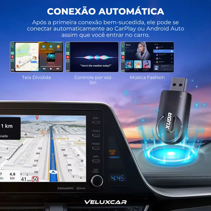 Adaptador Wireless CarPlay & Android Auto - VeluxLink™